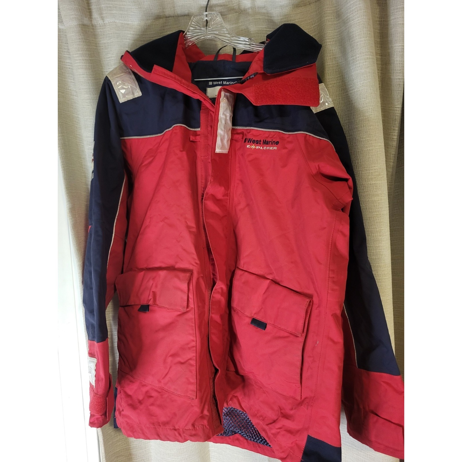 West Marine Coastal Explorer Sailing Jacket Fluorescent Yellow Hood Mens L